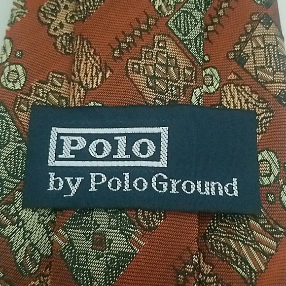 Mens Polo by Polo Ground 100% Silk Tie - Picture 3 of 6